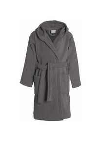 Seahorse , Kinderbademantel »Pure«, 1 Stk. Langarm, aufgesetzte Taschen , dunkelgrau , Obermaterial: 100% Baumwolle , 134/140 Länge: 87 cm