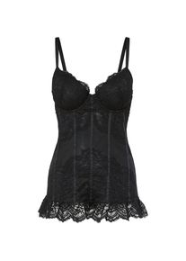 bonprix , Damen , Corsage »Corsage mit Bügel«, mit Bügel und Spitzenbesatz, gepolstert, Dessous , schwarz , Cup E , 90 -Cup E , 90 , Corsage mit...