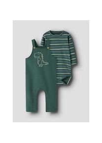 name it , Overall »NBMVONNE SWEAT OVERALL BOX BRU SET«, 2 Stk. , Bistro Green AOP:stripes , N-Gr , 56 -N-Gr , 56 , 2-teiliges Set aus Overall und...