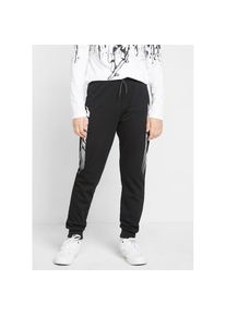 bonprix, Unisex, Jogginghose Jogginghose aus weichem Baumwoll-Mix, schwarz bedruckt, N-Gr, 152/158 -N-Gr, schwarz bedruckt, L&auml;ssige Sweathose mit 