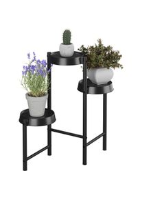 Relaxdays, Pflanzenst&auml;nder + Blumentreppe, Pflanzenst&auml;nder Metall & Kunststoff