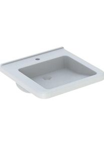 Geberit, Waschbecken, Renova Nr. 1 Comfort Waschtisch, unterfahrbar, 550x525 mm, mit Hahnloch, ohne Überlauf, wei (525 mm, 550 mm)