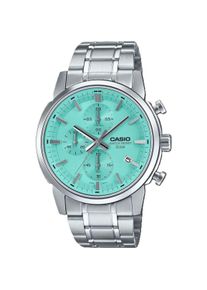 Casio, Armbanduhr, Herrenuhr CHRONO DATE SILVER AQUA, (Chronograph)