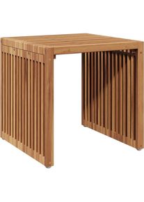 vidaXL, Gartenbeistelltisch + Gartenservierwagen, Garten Beistelltisch 45x42,5x45 cm Massivholz Teak