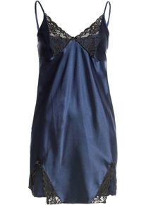 bonprix Mujer, Negligé de satén, azul, 48/50