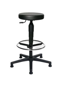 Topstar, B&uuml;rostuhl, Drehhocker mit Gleiter Kunstleder-Hochpolster schwarz Sitzh&ouml;henverstellung 580-840 mm