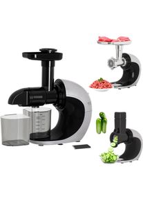 ADLER AD 4131 Slow-speed juicer 3in1 - Meat mincer, Juicer, Vegetable grater, Stainless Steel, Entsafter, Schwarz, Silber