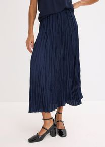 Gonna in satin stropicciato, Blu, Taglia 60, bonprix