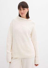 Maglione oversize a coste, Bianco, Taglia 42/44 (S), bonprix