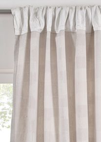 Jacquardvevd gardin i økologisk bomull (1-pack), grå, størrelse 145x110 cm, bonprix