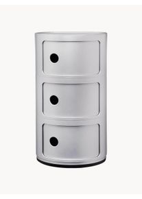 Kartell Design Container Componibli, 2 Modules Silver Plastic Ø 32 x H 59 cm