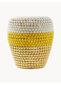 POLSPOTTEN Skammel Dot Gul, Guld, Hvid Metal Ø 40 x H 46 cm