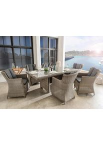 Garten-Essgruppe Destiny "LUNA", grau (grau, vintage grau, grau, grau), B:60cm H:87cm T:71cm, Aluminium, Polyrattan, Sitzm&ouml;bel-Sets, Garten-Essgruppe, Aluminium, Polyrattan