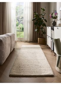 benuta Pure Couloir en laine Beads Beige 70x200 cm - Tapis en fibres naturelles