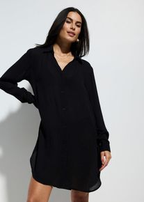 Robe-chemise de plage en viscose fluide - noir - taille 44 - bonprix