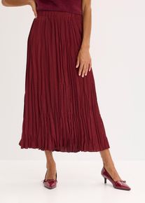 Gonna in satin stropicciato, Rosso, Taglia 50, bonprix