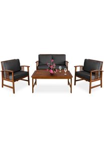 Casaria Tuinset Atlas 4-delig Antraciet Acaciahout FSC -gecertificeerd