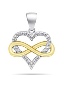 Brilio, Kettenanhänger, Silver - Romantic bicolor silver pendant Endless love PT62WY