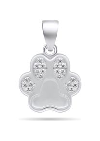 Brilio, Kettenanhänger, Silver - Playful silver pendant with zircons Paw PT63W