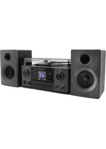 Soundmaster MCD1950W (Plattenspieler, Bluetooth, CD Player, 2x 10 W), Stereoanlage, Schwarz