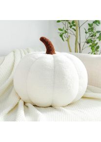 Versa, Dekokissen, Kissen Weiss Kürbis 20 x 10 x 20 cm (20 x 10 x 20 cm)