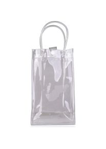 accentra, Tasche, Transparente Tasche mit langen Griffen, Druckknopfverschluss, 22 x 12 x 6 cm, VE 12/192, Transparent