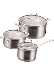 Scanpan Kochtopf Set 3-teilig IMPACT Ø 16/18/20 cm - mit Deckel, Pfanne + Kochtopf, Silber