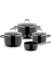 WMF Topf-Set Fusiontec Essential Pro schwarz 4-tlg., Pfanne + Kochtopf, Schwarz