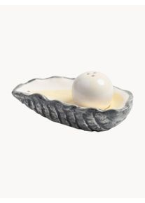 &k Amsterdam Salero y pimentero artesanales Oyster Gris Porcelana An 13 x Al 7 cm