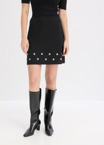 bonprix Fustă mini din bumbac, negru, 50