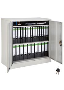 TecTake Armadio portadocumenti con 3 scomparti 90 x 40 x 90 cm - grigio - 402486