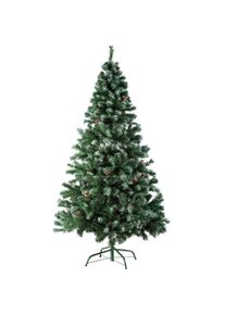 TecTake Árbol de Navidad artificial con piñas y soporte metálico 180cm verde - 402822