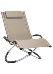 TecTake Tumbona Paulina ergonómica, plegable, 150 kg beige - 404997