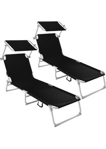 TecTake 2 tumbonas con 4 posiciones negro - 400683