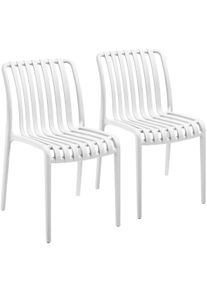 TecTake Sillas de jardín Alcudia, resistentes a la intemperie, apilables crema - 406042