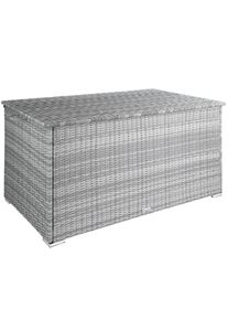 TecTake Baúl de almacenaje Oslo con estructura de aluminio 145x82,5x79,5cm XXL gris claro - 404248