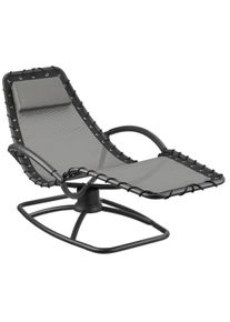 TecTake Tumbona de jardín TOULON ergonómica con función oscilante gris - 405814