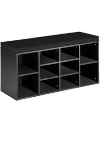 TecTake Zapatero con banco 103,5x48x30cm negro - 403171