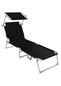 TecTake Tumbona con 4 posiciones negro - 400655