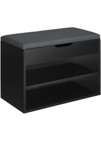 TecTake Banco zapatero Jasmina 60x30x43,5cm negro - 403615