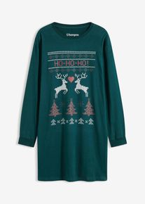 bonprix Mujer, Camisón de algodón puro, verde, 56/58