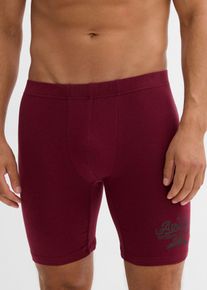 bonprix Bóxers largos ajustados de algodón (3 unidades), rojo, 9 (3XL)