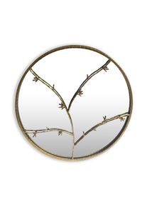 Casa Chic Berkeley N&aacute;stenn&eacute; zrkadlo s kovov&yacute;m r&aacute;mom okr&uacute;hle &Oslash; 80 cm Dizajn vetiev