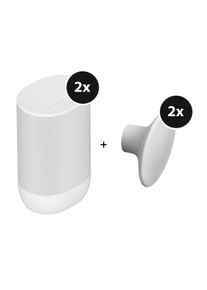 SONOS Move 2 - 2 Pack+ Muurhaak - 2 Pack - Wit