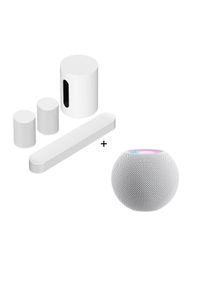 SONOS Thuisbioscoopset - Beam + Sub Mini + Era 100 - 2 Pack + Apple HomePod Mini - Wit