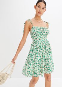 bonprix Sukienka z wiskozy z nadrukiem, beżowy, 40