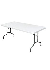 Mesa dobr&aacute;vel branca retangular de 183 cm Bolero U579
