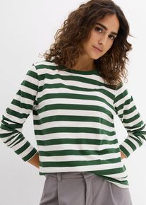 bonprix Shirt w paski, z czystej bawełny organicznej, zielony, 36/38