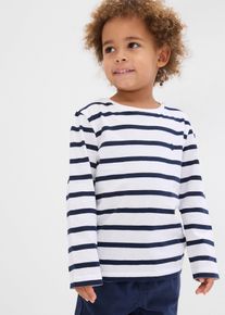 bonprix Bluză cu m&acirc;neci lungi din bumbac organic pur (set/2 buc.), albastru, 116/122