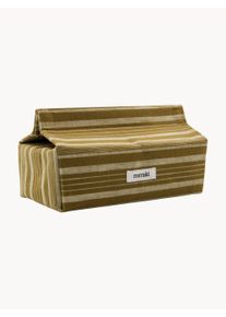 Meraki Pudełko na chusteczki MK Beżowy, Zielony Bawełna S 13 cm, D 24 cm